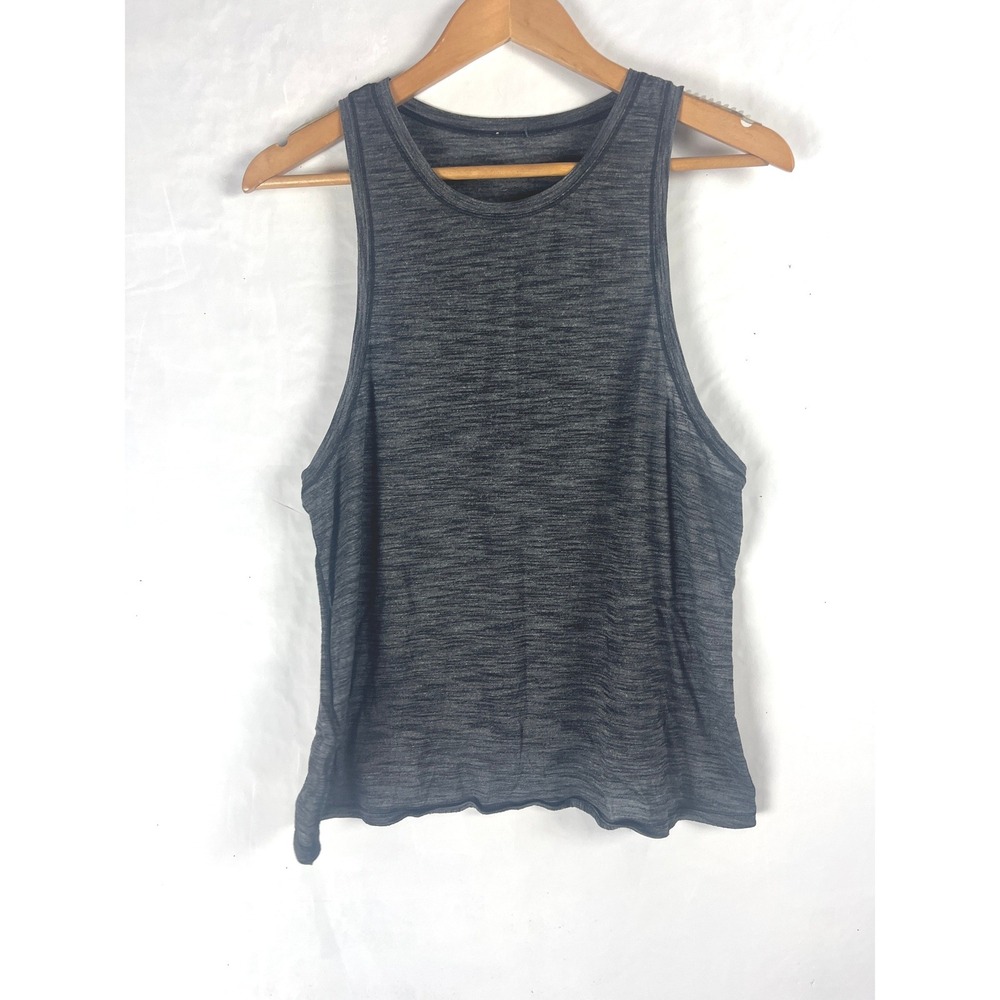 Lululemon heathered gray lightweight stretch athletic Racerback Tank Top Large